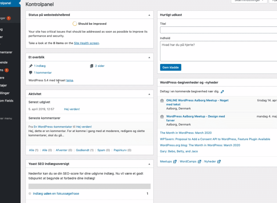 WordPress eksempel: Sådan opretter du en hjemmeside